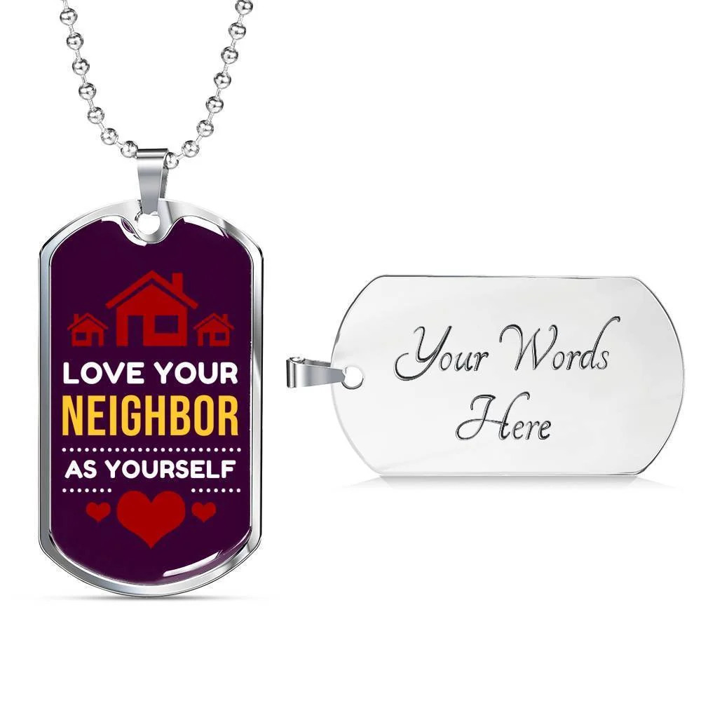 Love Your Neighbor As Yourself Bible Verse Mark Personalized Engraved Silver Do